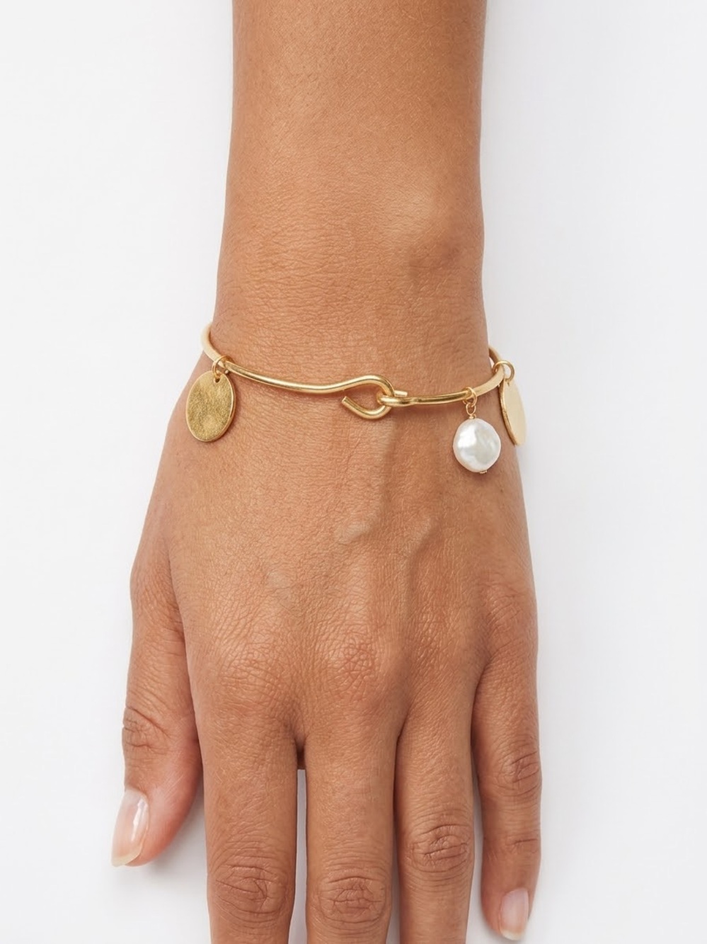 Gold Charm Pearl Bracelet - Women Jewelry